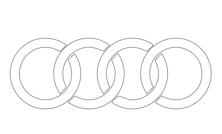 طرح لوگوی آئودی مناسب برای استفاده در دستگاه های cnc چوب و cnc لیزر - audi logo dxf file