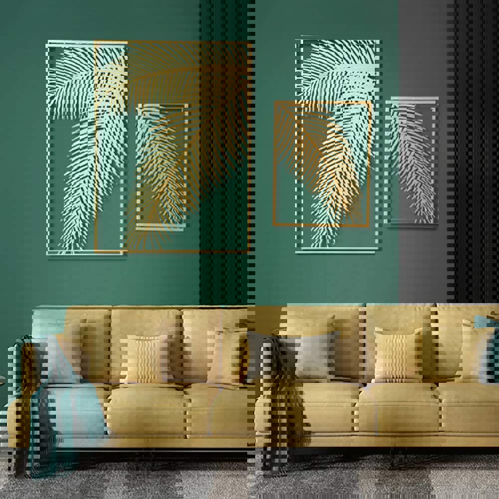 طرح برگ نخل مناسب برای استفاده در دستگاه های cnc چوب و cnc لیزر - laser cut palm leaf wall decor cdr file