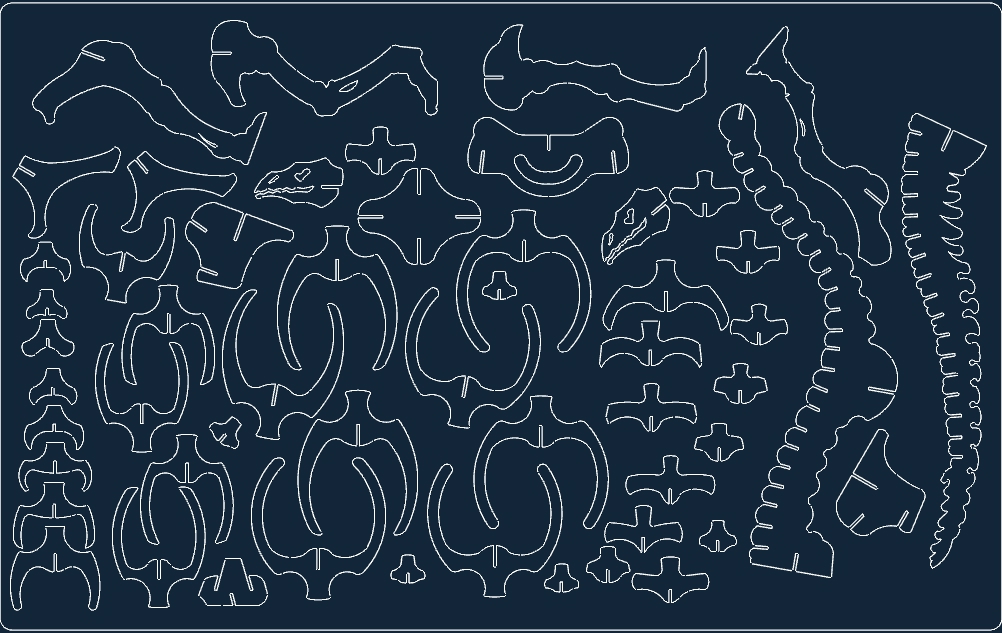 طرح دایناسور مناسب برای استفاده در دستگاه های cnc چوب و cnc لیزر - dinosaur dxf file