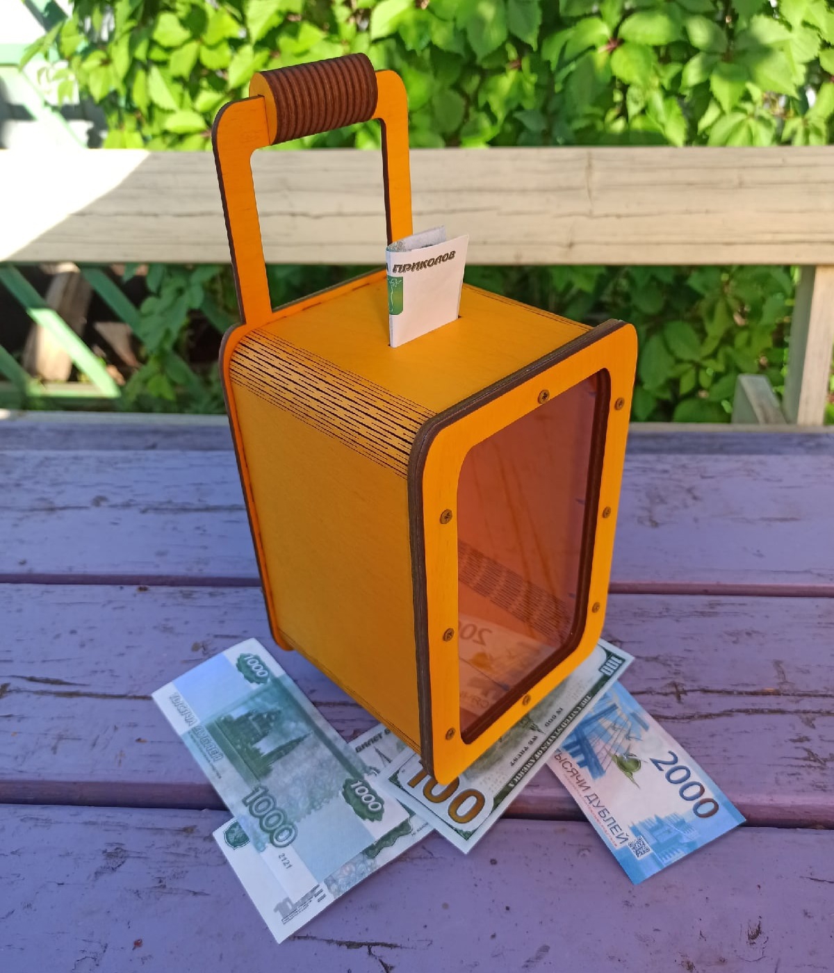 طرح چمدان چوبی قلک چوبی مناسب برای استفاده در دستگاه های cnc چوب و cnc لیزر - laser cut wooden suitcase piggy bank cdr file