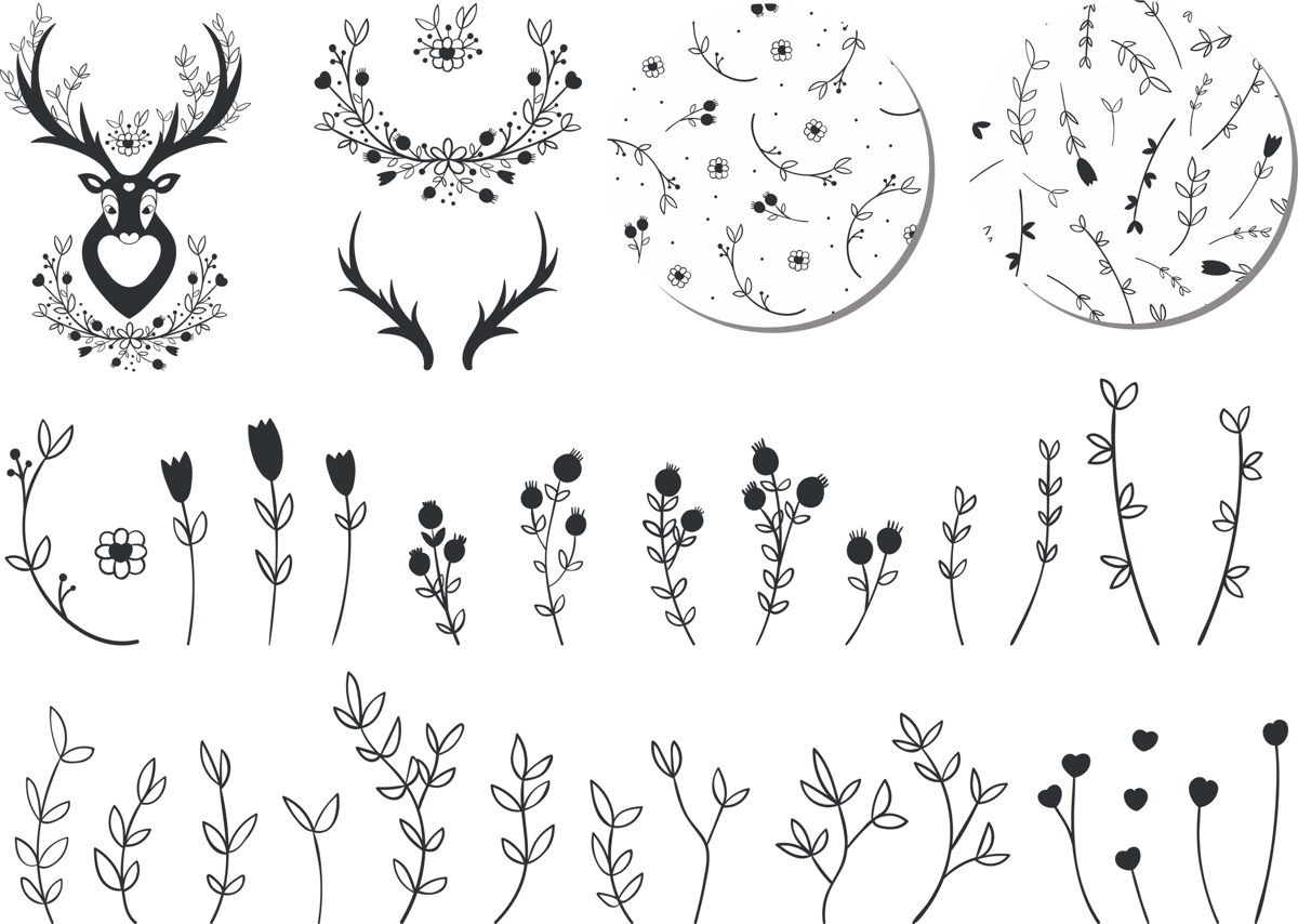 طرح مجموعه عناصر طراحی مناسب برای استفاده در دستگاه های cnc چوب و cnc لیزر - design elements set cdr file