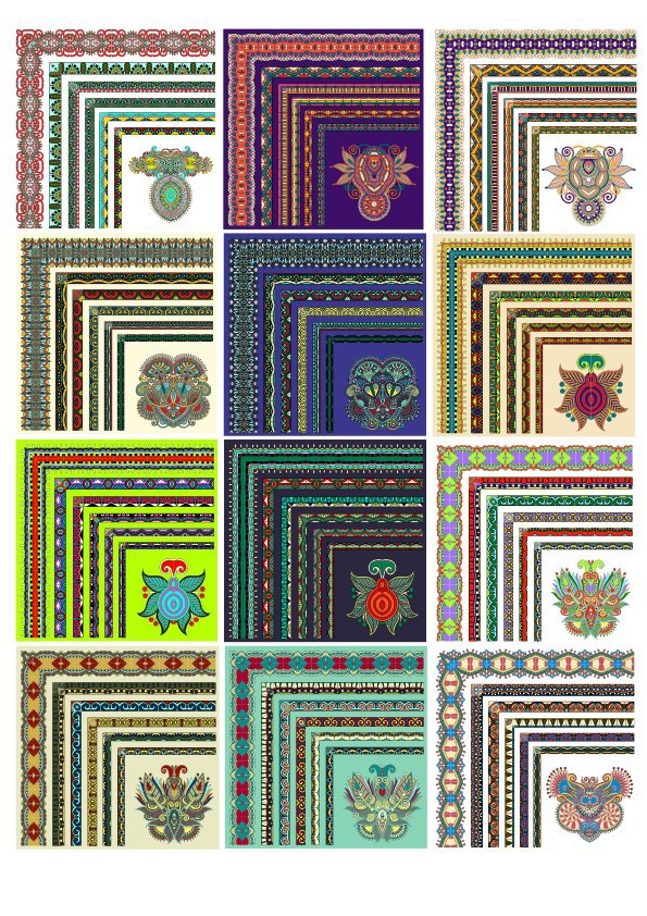 طرح المان های گوشه ای فانتزی مناسب برای استفاده در دستگاه های cnc چوب و cnc لیزر - fancy corner elements cdr file