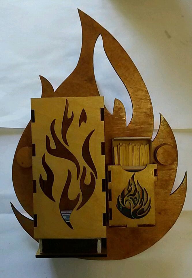 طرح جا کبریتی مناسب برای استفاده در دستگاه های cnc چوب و cnc لیزر - laser cut match holder cdr file