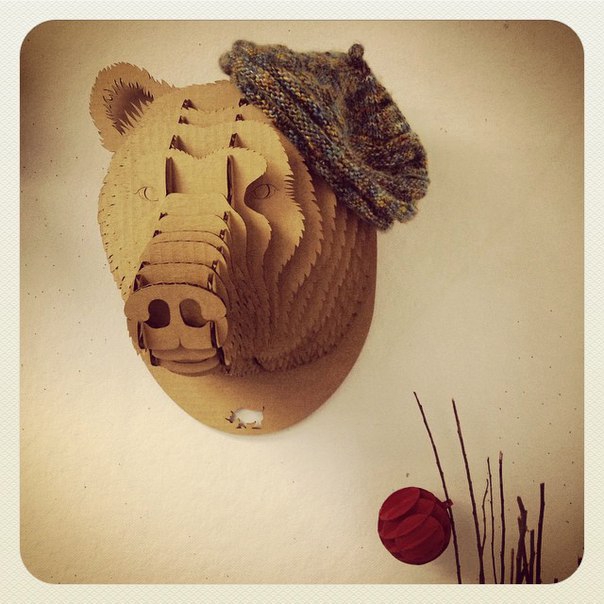 طرح سر خرس مناسب برای استفاده در دستگاه های cnc چوب و cnc لیزر - laser cut bear head cdr file