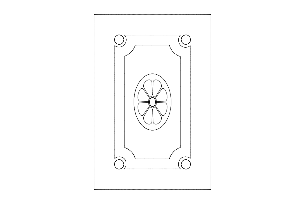طرح تزیین درب شماره ۴ مناسب برای استفاده در دستگاه های cnc چوب و cnc لیزر - door decoration 4 dxf file