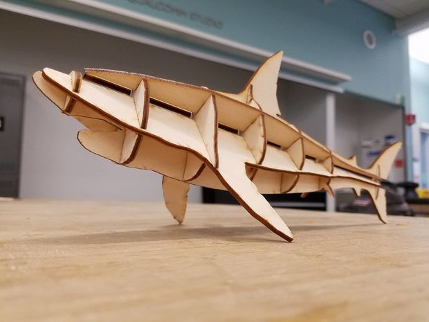 طرح مخصوص برش لیزر کوسه مناسب برای استفاده در دستگاه های cnc چوب و cnc لیزر - laser cut shark cdr file
