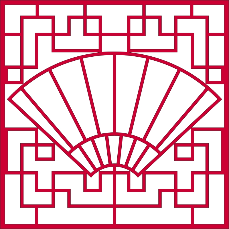 طرح توری پنجره به شکل بادبزن مناسب برای استفاده در دستگاه های cnc چوب و cnc لیزر - fan shaped window grille dxf file