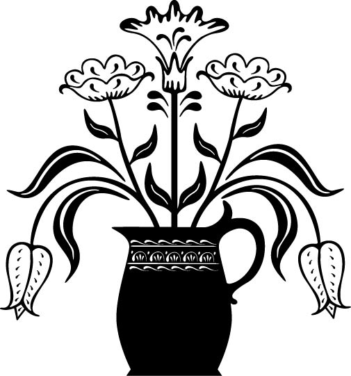 طرح فایل eps و ai با فرمت eps و گل مناسب برای استفاده در دستگاه های cnc چوب و cnc لیزر - flowerpot eps file