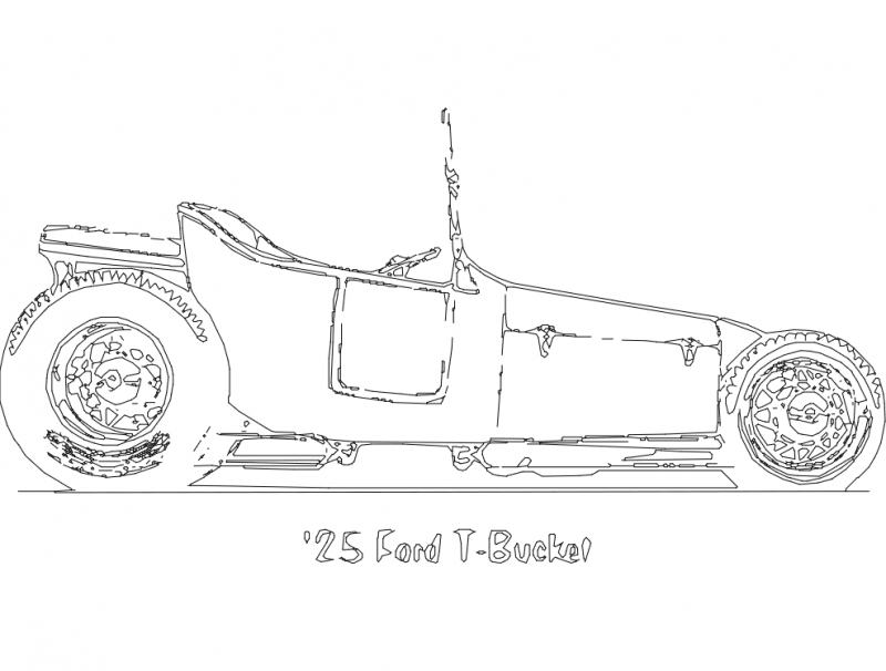 طرح ماشین قدیمی مناسب برای استفاده در دستگاه های cnc چوب و cnc لیزر - vintage car dxf file