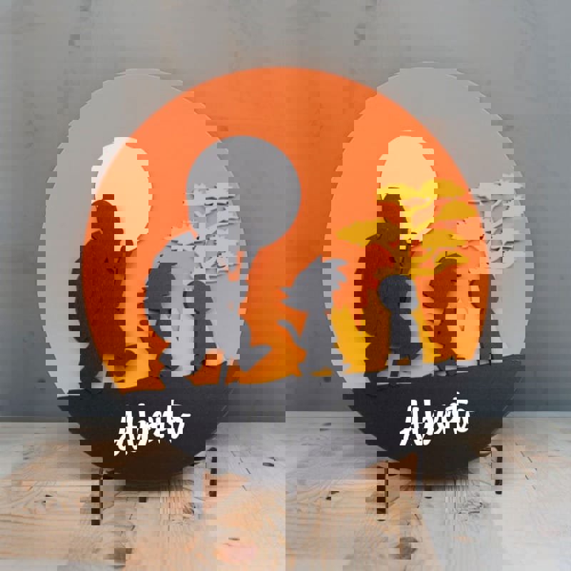 طرح دراگون بال مستر روشی گوکو کریلین، دکور دیواری مناسب برای استفاده در دستگاه های cnc چوب و cnc لیزر - laser cut dragon ball master roshi goku krillin wall decor