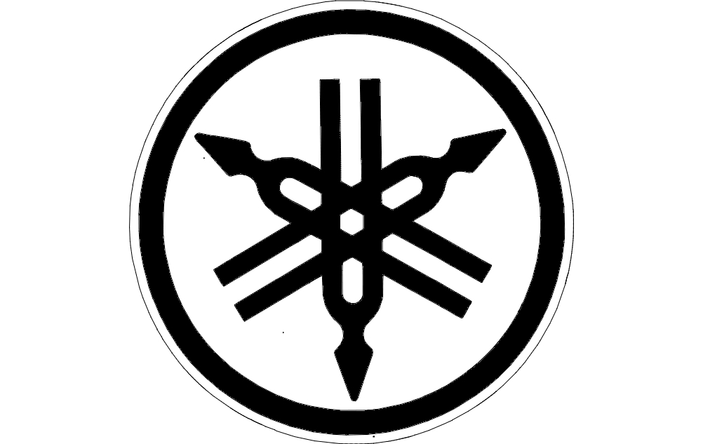 طرح وکتور لوگوی یاماها 2 مناسب برای استفاده در دستگاه های cnc چوب و cnc لیزر - yamaha logo vector 2 dxf file