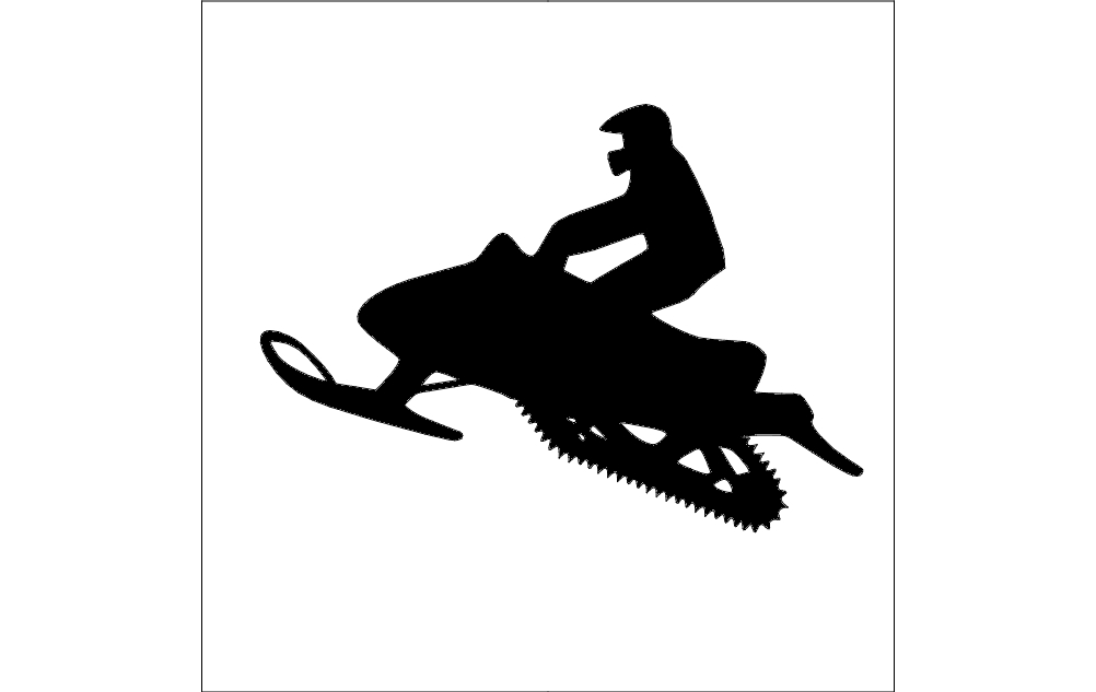 طرح ماشین برفی مناسب برای استفاده در دستگاه های cnc چوب و cnc لیزر - snowmobile silhouette dxf file