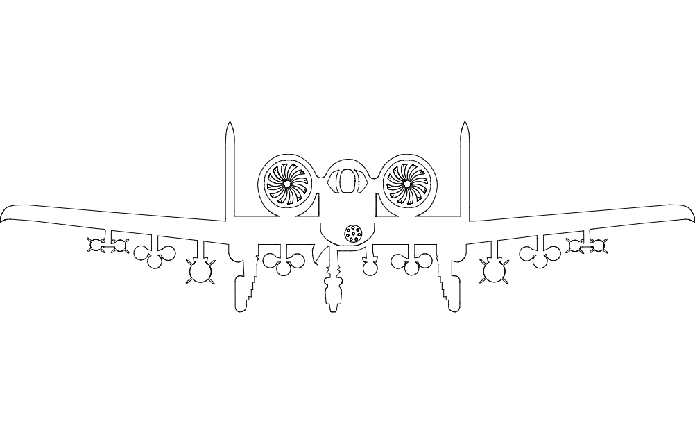 طرح نمای جلویی a10 مناسب برای استفاده در دستگاه های cnc چوب و cnc لیزر - a10 front dxf file