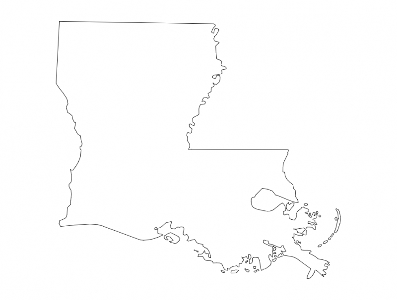 طرح نقشه ایالت لوئیزیانا مناسب برای استفاده در دستگاه های cnc چوب و cnc لیزر - map of louisiana la dxf file