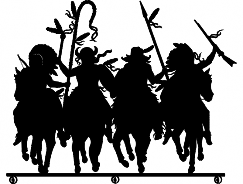 طرح کاوالو indios مناسب برای استفاده در دستگاه های cnc چوب و cnc لیزر - indios a cavalo dxf file