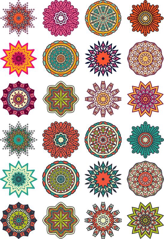 طرح گل ماندالا (چرخ هستی) مناسب برای استفاده در دستگاه های cnc چوب و cnc لیزر - mandala flower motif cdr file