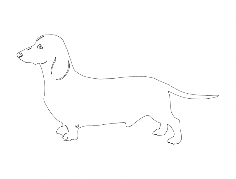 طرح سگ داچوند مناسب برای استفاده در دستگاه های cnc چوب و cnc لیزر - dog dachound dxf file