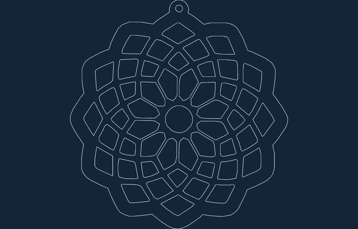 طرح گل مناسب برای استفاده در دستگاه های cnc چوب و cnc لیزر - flower design dxf