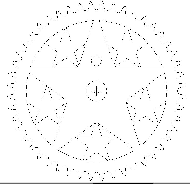 طرح شش ستاره مناسب برای استفاده در دستگاه های cnc چوب و cnc لیزر - 6 stars dxf file