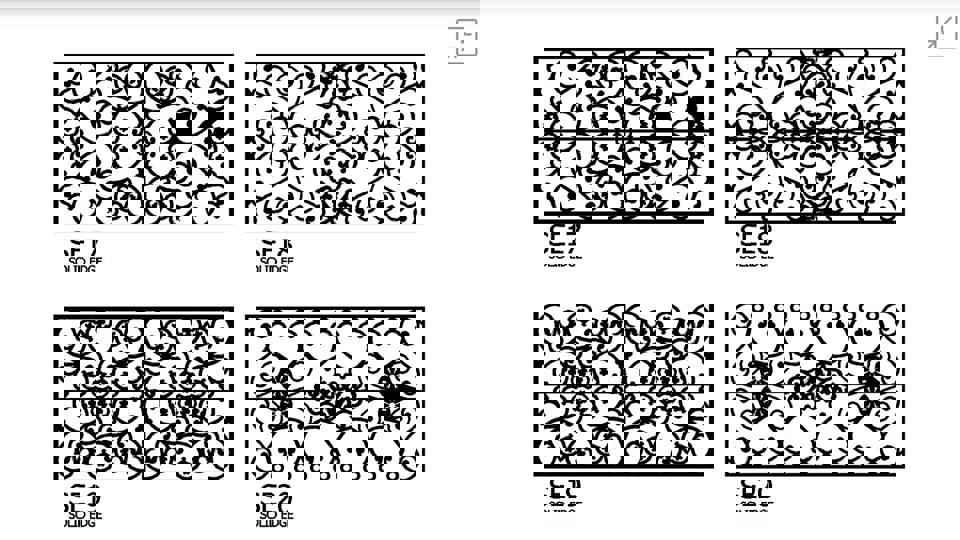 طرح فایل اتوکد طرح پرده آهنی، dwg مناسب برای استفاده در دستگاه های cnc چوب و cnc لیزر - iron screen dwg file
