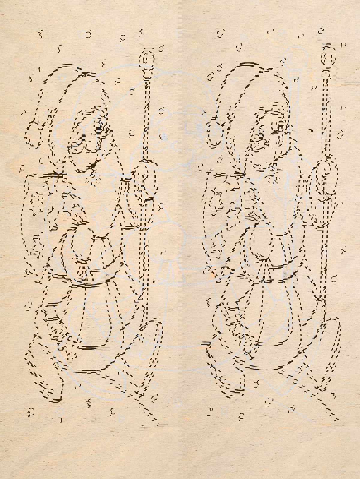 طرح حکاکی لیزری بابانوئل مناسب برای استفاده در دستگاه های cnc چوب و cnc لیزر - laser engraving santa claus cdr file