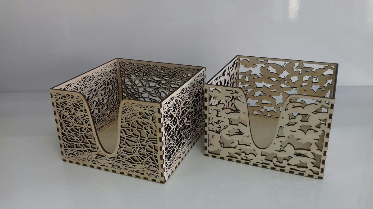 طرح جای دستمال سفره تخت مناسب برای استفاده در دستگاه های cnc چوب و cnc لیزر - laser cut flat napkin holder dxf file