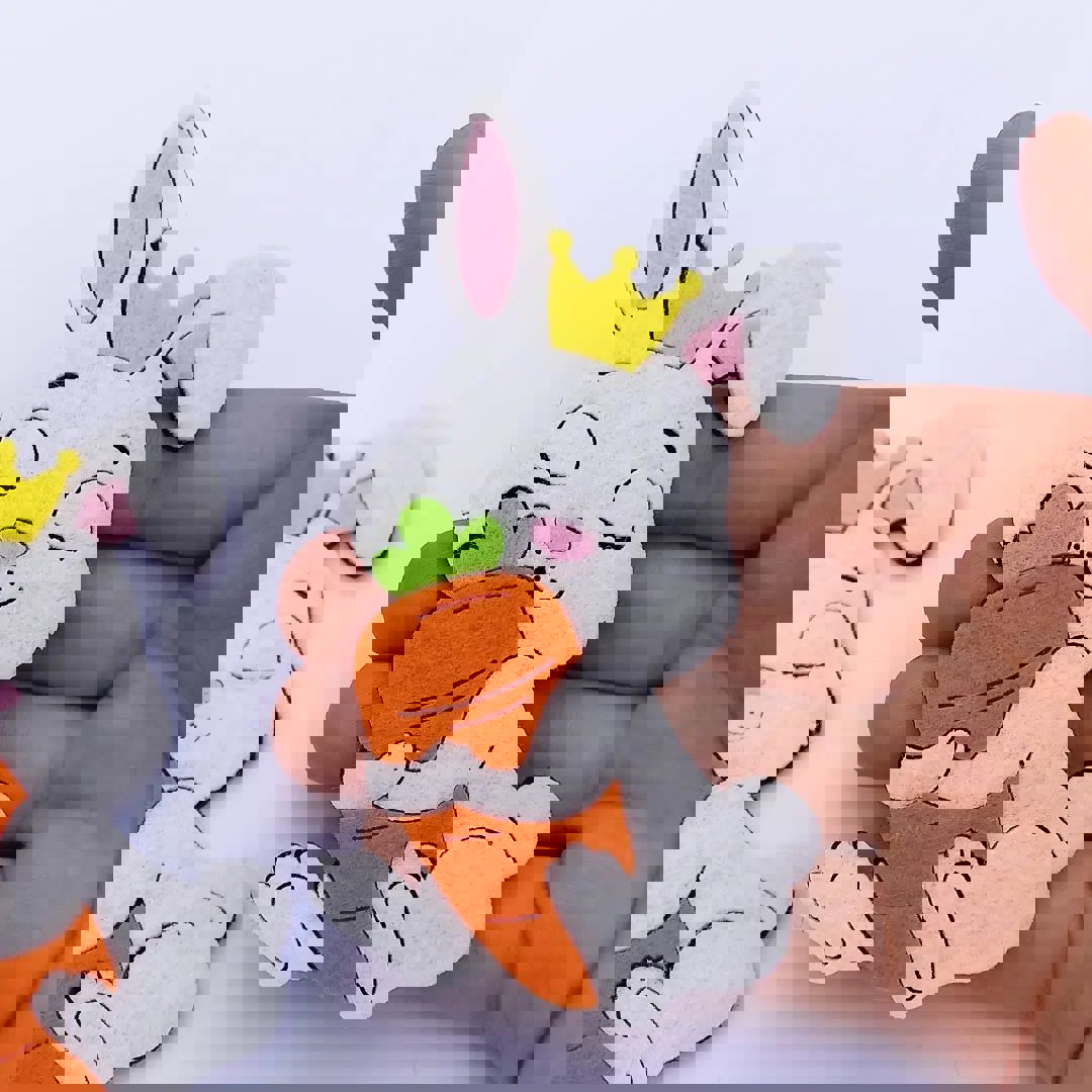 طرح دکور خرگوش مناسب برای استفاده در دستگاه های cnc چوب و cnc لیزر - laser cut rabbit decor cdr file