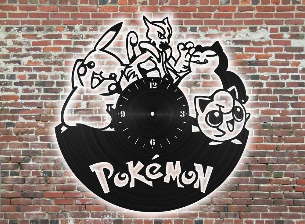 طرح ساعت پوکمون مناسب برای استفاده در دستگاه های cnc چوب و cnc لیزر - laser cut pokemon clock cdr file