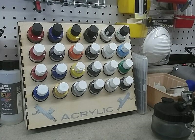 طرح قفسه رنگ گاراژ مناسب برای استفاده در دستگاه های cnc چوب و cnc لیزر - laser cut garage paint rack svg file