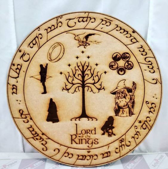طرح ماندالا (چرخ هستی) ارباب حلقه ها مناسب برای استفاده در دستگاه های cnc چوب و cnc لیزر - laser cut lord of the rings mandala dxf file