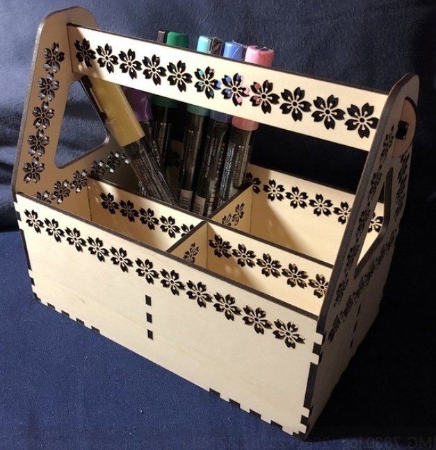 طرح سبد هدیه چوبی مناسب برای استفاده در دستگاه های cnc چوب و cnc لیزر - laser cut wooden gift basket cdr file