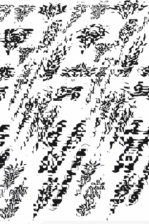 طرح فایل وکتوری خالکوبی قبیله ای . مناسب برای استفاده در دستگاه های cnc چوب و cnc لیزر - tribal tattoo vector set eps file