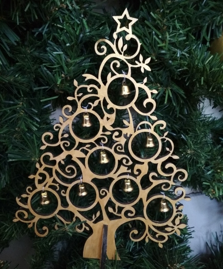 طرح تزیینات چوبی درخت کریسمس مناسب برای استفاده در دستگاه های cnc چوب و cnc لیزر - laser cut wooden christmas tree decorations cdr file
