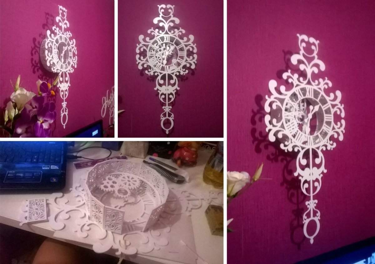 طرح ساعت دیواری طرح قدیمی مناسب برای استفاده در دستگاه های cnc چوب و cnc لیزر - laser cut vintage style wall clock cdr file