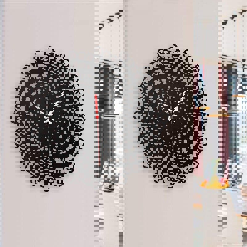 طرح ساعت دیواری مدرن مارپیچ ، ساعت دیواری ماندالا (چرخ هستی) مناسب برای استفاده در دستگاه های cnc چوب و cnc لیزر - laser cut spiral modern wall clock mandala wall clock