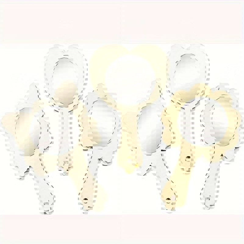 طرح آینه‌های کوچک چوبی ، آینه‌های کوچک طرح گل پروانه‌ای قلبی مناسب برای استفاده در دستگاه های cnc چوب و cnc لیزر - laser cut wooden diy small mirrors butterfly heart flower shape mirrors