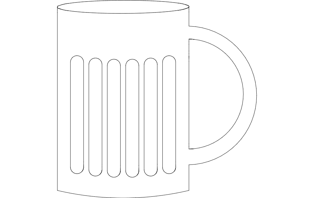 طرح لیوان مارتینی مناسب برای استفاده در دستگاه های cnc چوب و cnc لیزر - martini glass dxf file