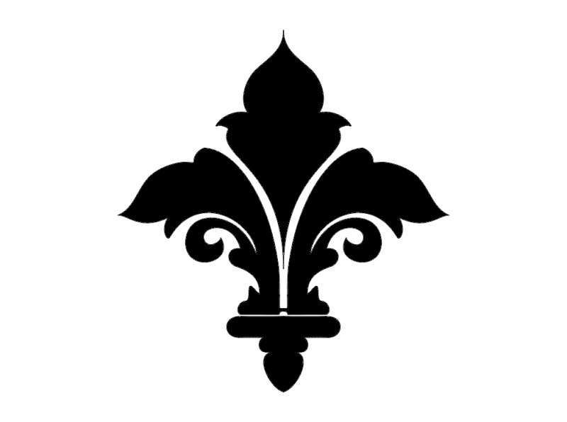 طرح گل رز مناسب برای استفاده در دستگاه های cnc چوب و cnc لیزر - fleur de lys dxf file