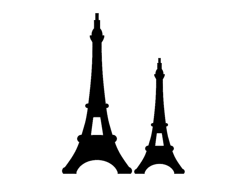 طرح برج ایفل مناسب برای استفاده در دستگاه های cnc چوب و cnc لیزر - eiffel tower dxf file