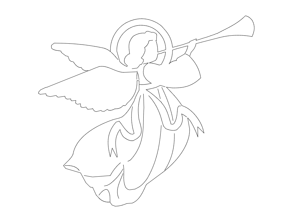 طرح انگل ۵ مناسب برای استفاده در دستگاه های cnc چوب و cnc لیزر - engel 5 dxf file