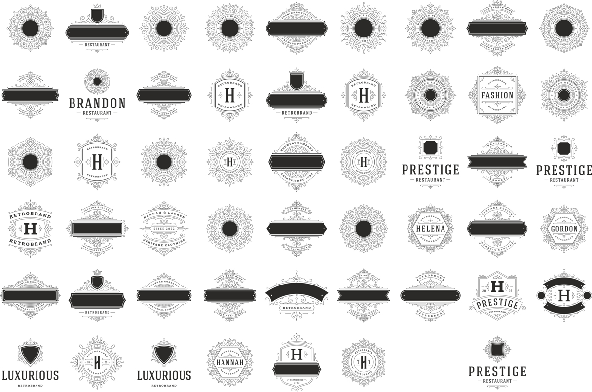 طرح طراحی لوگو مونوگرام مناسب برای استفاده در دستگاه های cnc چوب و cnc لیزر - monograms logo design cdr file