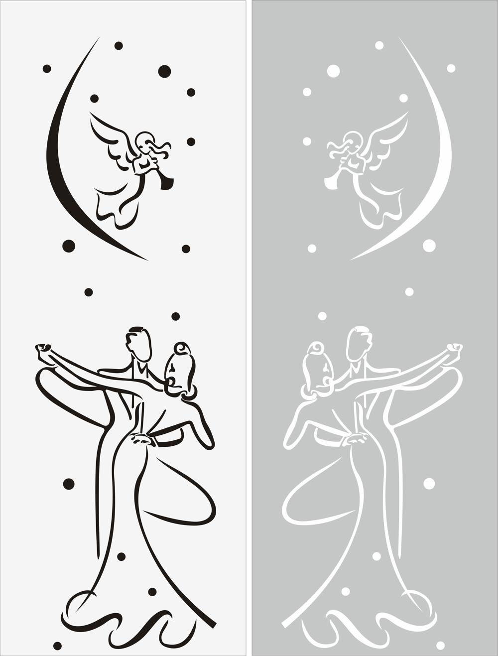 طرح فایل وکتور برچسب شیشه پنجره مناسب برای استفاده در دستگاه های cnc چوب و cnc لیزر - window glass sticker vector cdr file