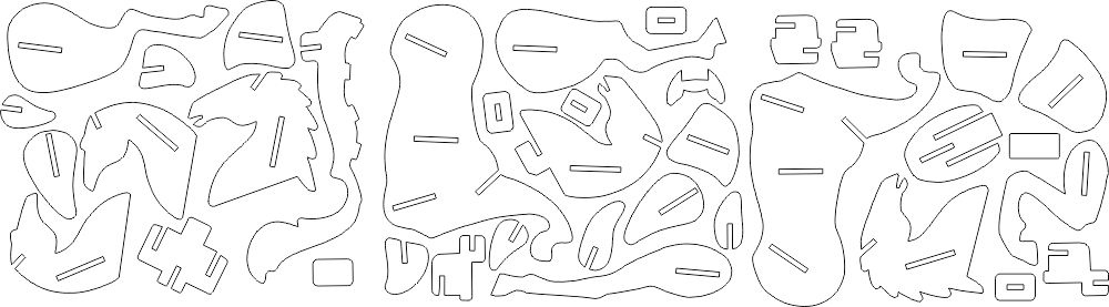 طرح پازل اسب با ضخامت ۲ میلی‌متر مناسب برای استفاده در دستگاه های cnc چوب و cnc لیزر - horse puzzle 2mm dxf file