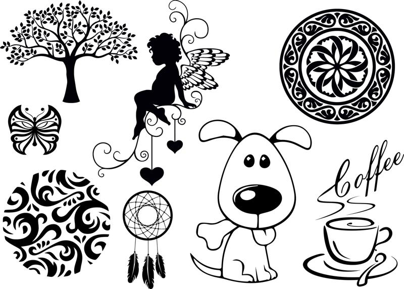 طرح مجموعه آثار هنری ترکیبی وکتور مناسب برای استفاده در دستگاه های cnc چوب و cnc لیزر - mix vector art pack cdr file