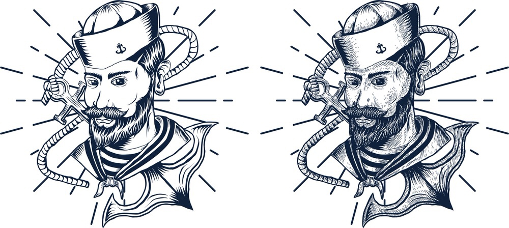 طرح چاپ ملوان مناسب برای استفاده در دستگاه های cnc چوب و cnc لیزر - sailor print cdr file