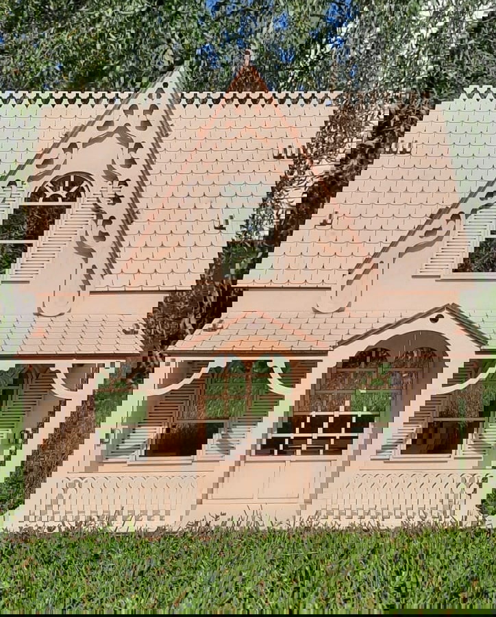 طرح خانه اسباب بازی چوبی دو طبقه طرح خانه عروسکی دو طبقه مناسب برای استفاده در دستگاه های cnc چوب و cnc لیزر - laser cut two storey wooden toy house 2 story dollhouse cdr file