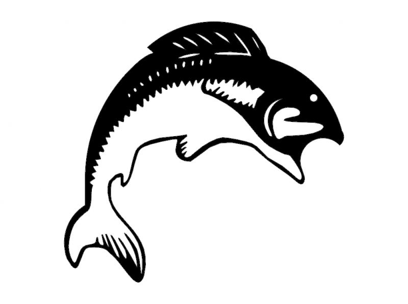 طرح پرش ماهی مناسب برای استفاده در دستگاه های cnc چوب و cnc لیزر - fish jump dxf file