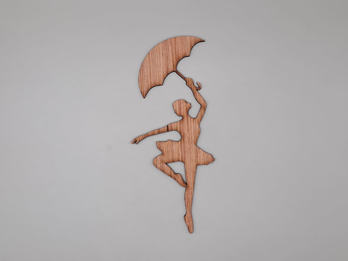طرح دختر رقصنده طرح چوب ناتمام مناسب برای استفاده در دستگاه های cnc چوب و cnc لیزر - laser cut dancing girl shape unfinished wood cut out craft cdr file