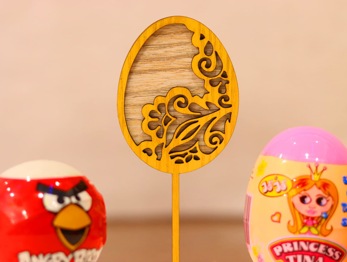 طرح تخم مرغ عید پاک مناسب برای استفاده در دستگاه های cnc چوب و cnc لیزر - laser cut easter egg topper cdr file