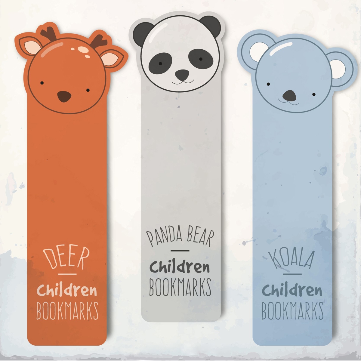 طرح نشانک گوزن پاندا کوآلا مناسب برای استفاده در دستگاه های cnc چوب و cnc لیزر - laser cut bookmarks deer panda koala cdr file